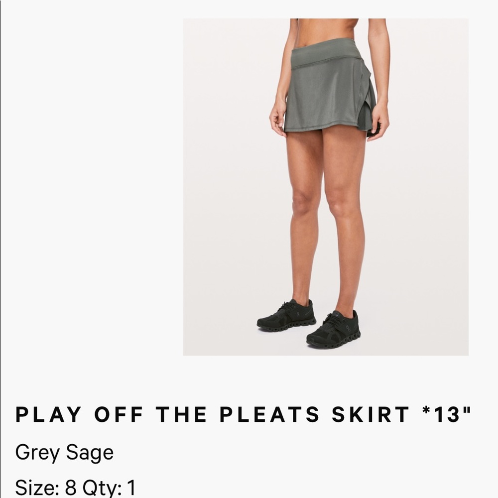 Lululemon Play of the Pleats Skirt - Sage